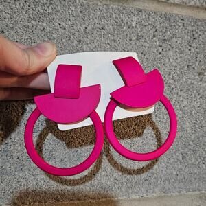 SHEIN Edgy Hot Pink Geometric Drop Earrings ~ Artistic ~ Eclectic ~ Funky ~ Bold